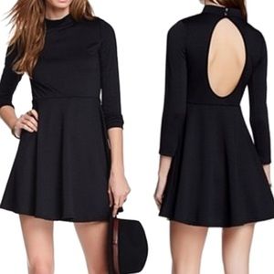 FREE PEOPLE Textured Open Back Long Sleeve Dress